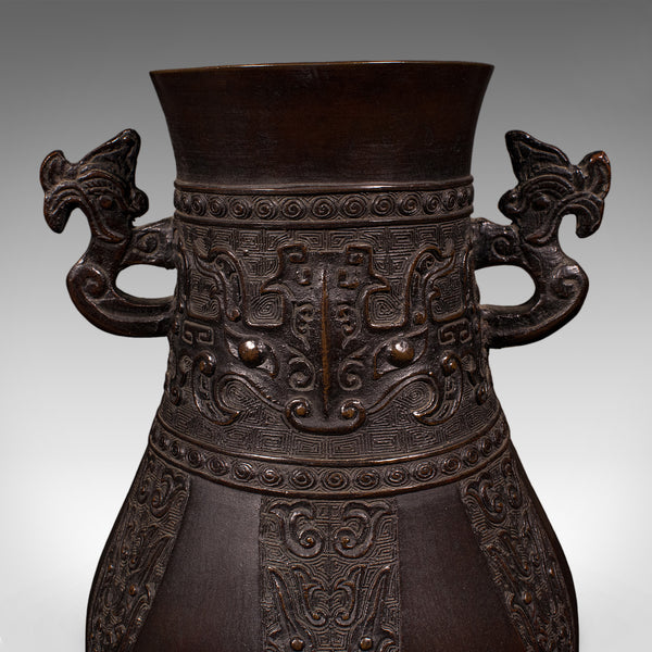 Antique Hu Vase, Oriental, Bronze, Flower Pot, Display Urn, Victorian, C.1880
