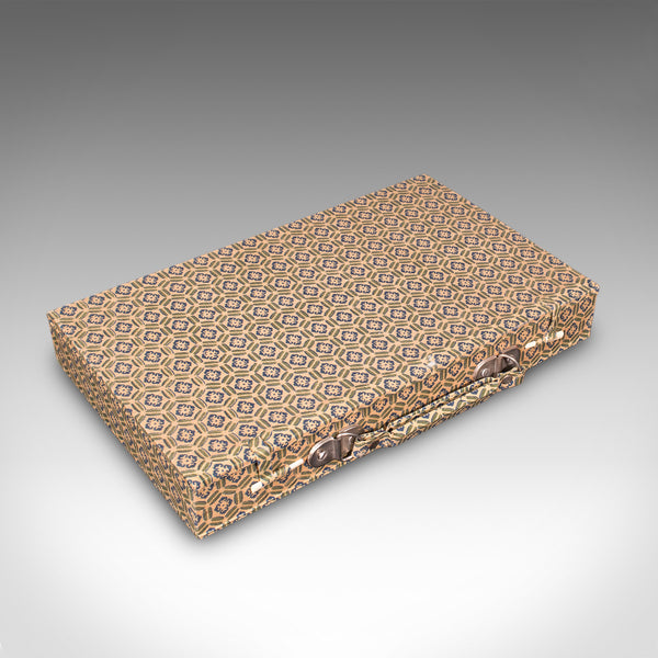 Vintage Mah Jong Game Case, Oriental, Gaming Box, Bamboo Pieces, Mid Century