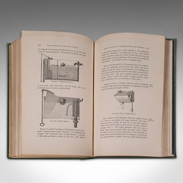 Antique Reference Book The Plumber and Sanitary Houses, English, Victorian, 1877