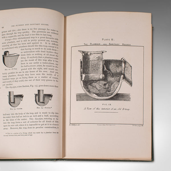 Antique Reference Book The Plumber and Sanitary Houses, English, Victorian, 1877
