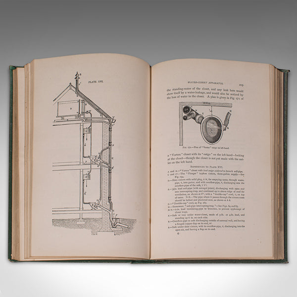 Antique Reference Book The Plumber and Sanitary Houses, English, Victorian, 1877