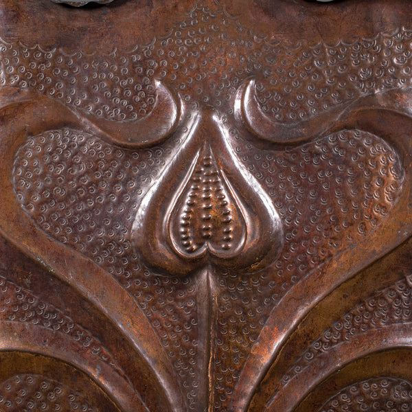 Antique Fire Screen, Art Nouveau, French, Fireplace Reflector, Copper, Victorian