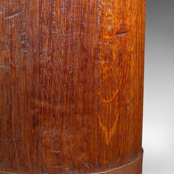 Antique Coopered Stick Loop, English, Victorian Oak Country House Umbrella Stand