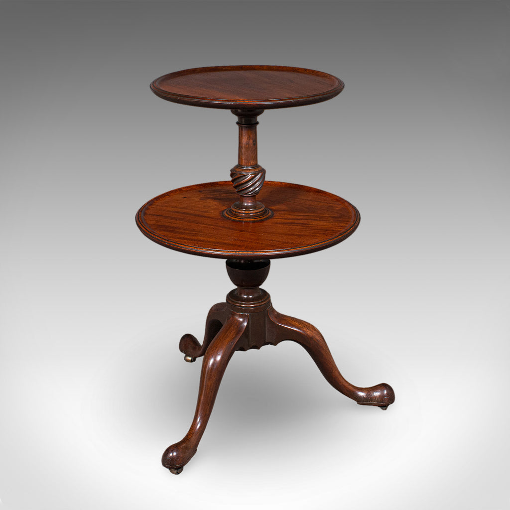 Antique Dumb Waiter, English Two Tier Afternoon Tea Serving Stand, Regency, 1820