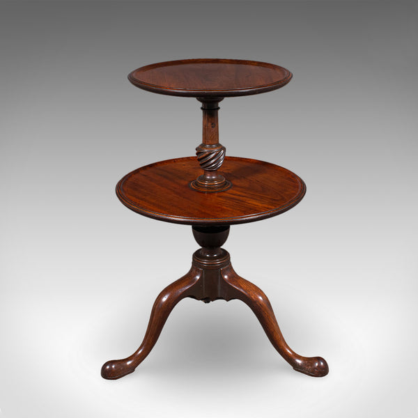 Antique Dumb Waiter, English Two Tier Afternoon Tea Serving Stand, Regency, 1820