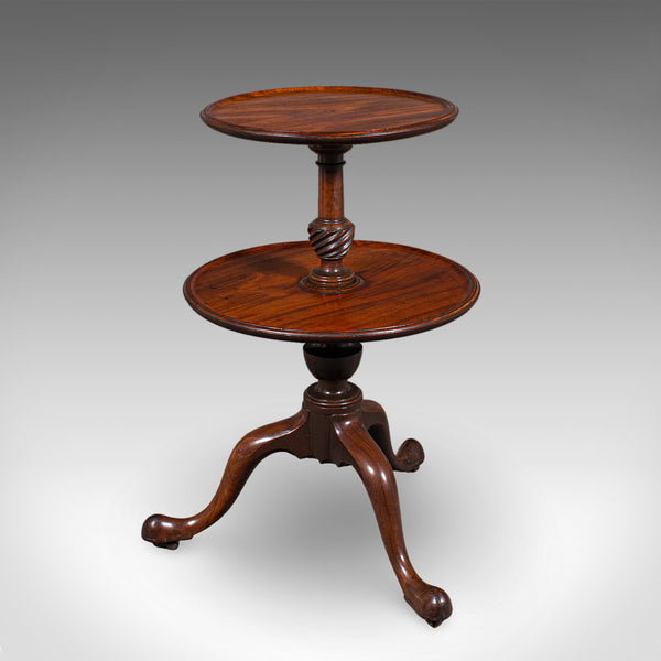 Antique Dumb Waiter, English Two Tier Afternoon Tea Serving Stand, Regency, 1820