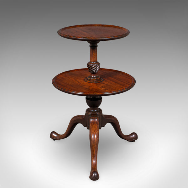 Antique Dumb Waiter, English Two Tier Afternoon Tea Serving Stand, Regency, 1820