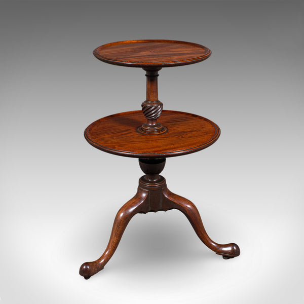 Antique Dumb Waiter, English Two Tier Afternoon Tea Serving Stand, Regency, 1820