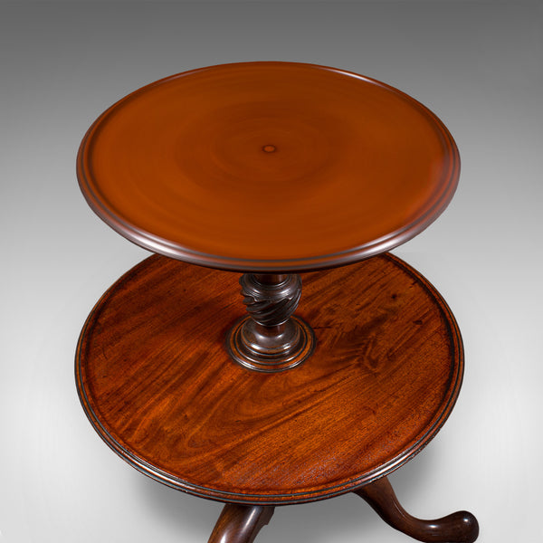 Antique Dumb Waiter, English Two Tier Afternoon Tea Serving Stand, Regency, 1820