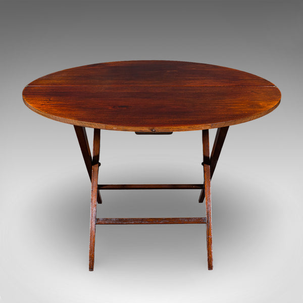 Antique Kitchen Garden Table, English, Folding, Coaching, Occasional, Victorian