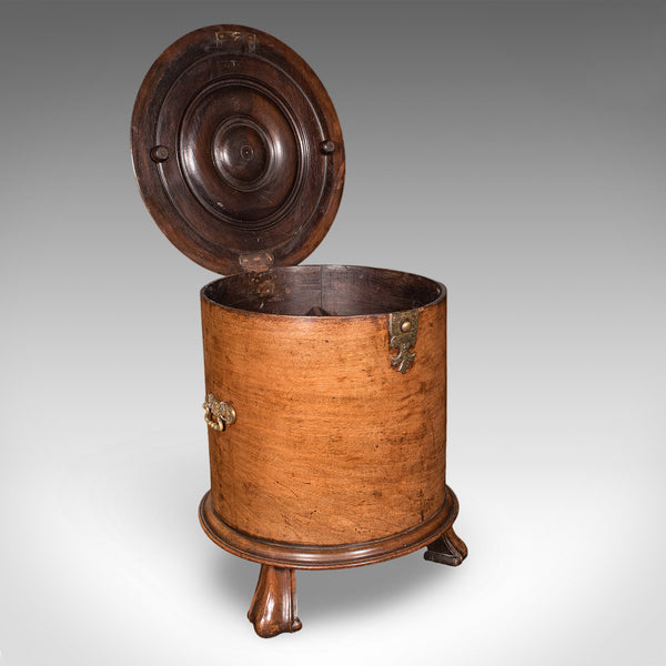 Antique Cellarette, English, Walnut Wine Cooler Stand, Side Table, Regency, 1820