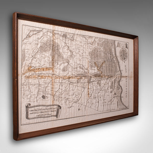 Antique Italian Region Map, Framed Cartography, 18th Century, Emilia Romagna