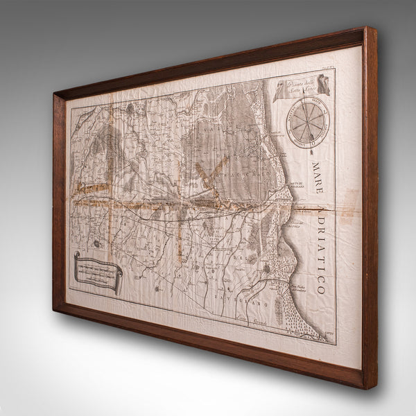 Antique Italian Region Map, Framed Cartography, 18th Century, Emilia Romagna