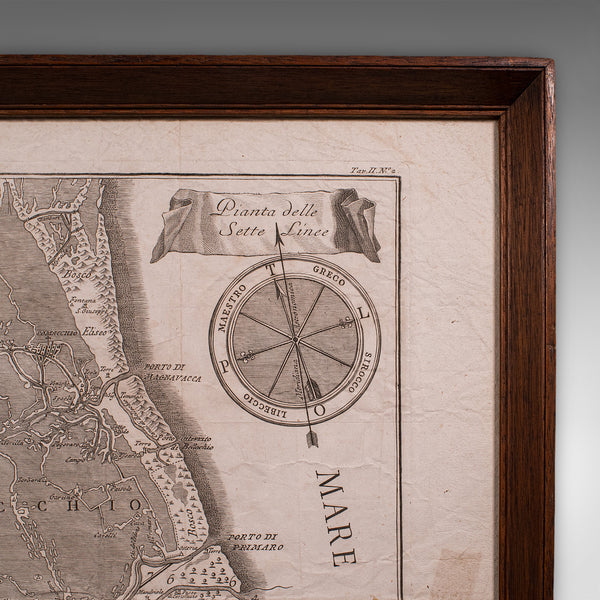 Antique Italian Region Map, Framed Cartography, 18th Century, Emilia Romagna
