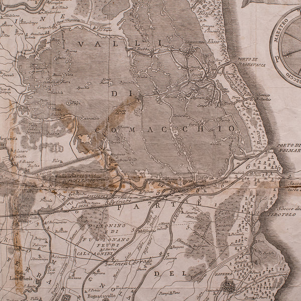Antique Italian Region Map, Framed Cartography, 18th Century, Emilia Romagna