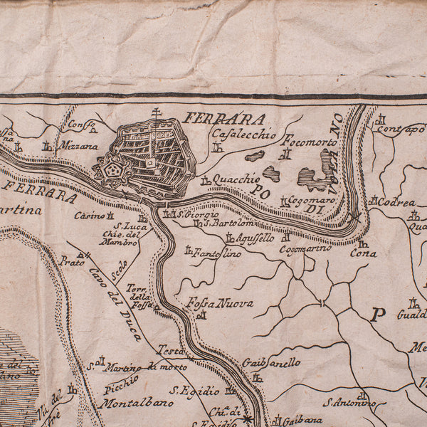 Antique Italian Region Map, Framed Cartography, 18th Century, Emilia Romagna