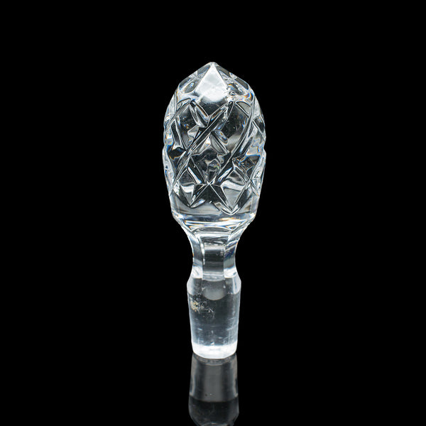 Antique Sherry Decanter, English, Glass, Silver Plate, Spirit Bottle, Edwardian