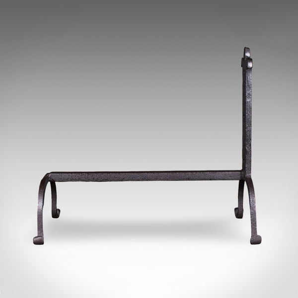 Pair of Antique Fire Dogs, English, Blacksmith Made, Andirons, Gothic, Edwardian