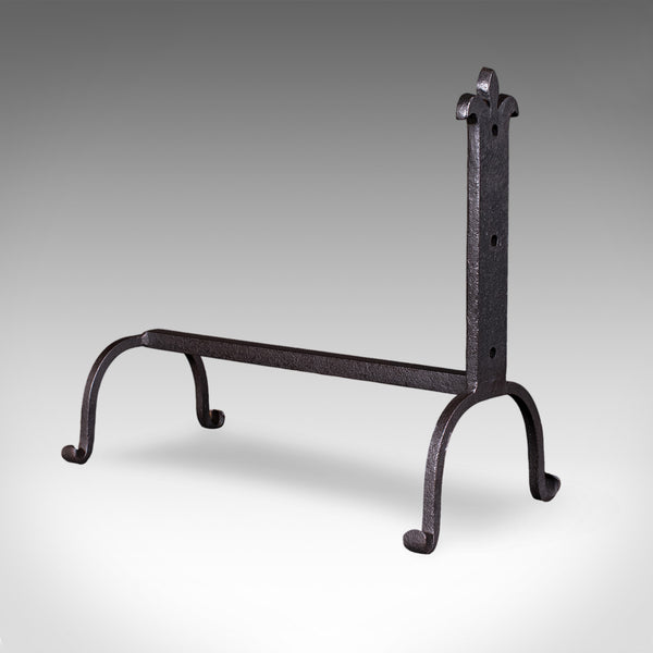 Pair of Antique Fire Dogs, English, Blacksmith Made, Andirons, Gothic, Edwardian