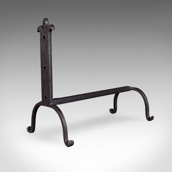 Pair of Antique Fire Dogs, English, Blacksmith Made, Andirons, Gothic, Edwardian