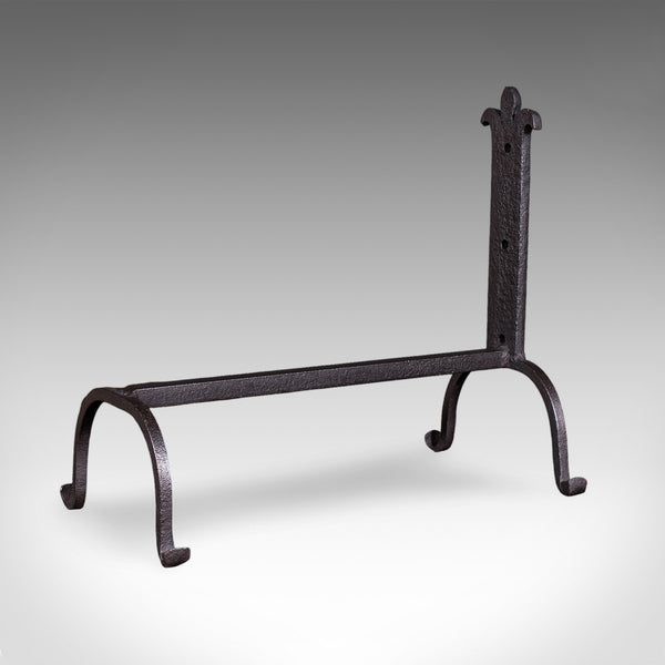 Pair of Antique Fire Dogs, English, Blacksmith Made, Andirons, Gothic, Edwardian