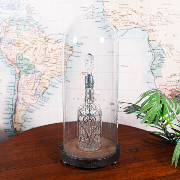 Tall Antique Victorian Taxidermy Dome, English, Glass Collector's Showcase, 1900