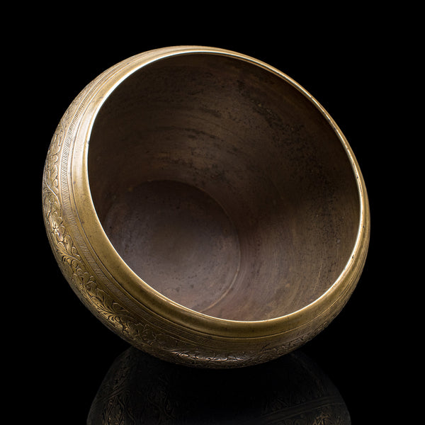 Vintage Offering Bowl, South East Asian, Brass, Jardiniere Pot, Art Deco, C.1930