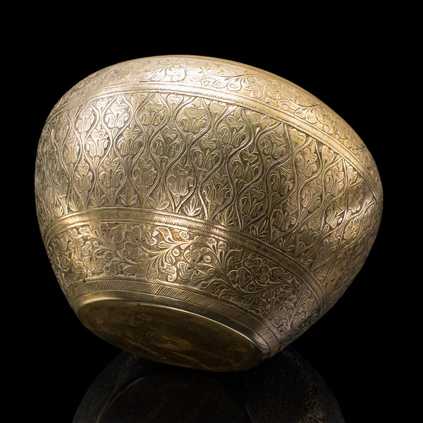 Vintage Offering Bowl, South East Asian, Brass, Jardiniere Pot, Art Deco, C.1930