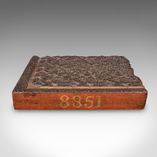 Antique Wallpaper Printing Block, English, Carved Brass, Print Stamp, Victorian