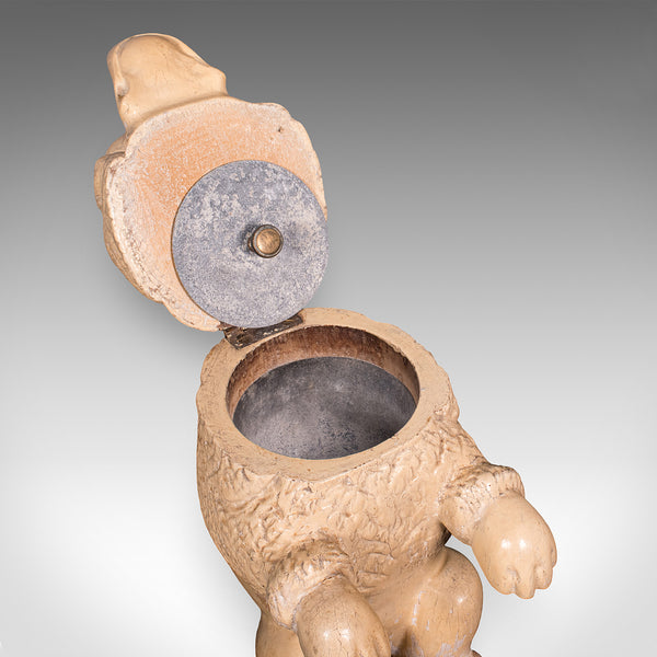 Antique Poodle Tobacco Jar, English, Fruitwood, Dog, Treen, Figural, Edwardian