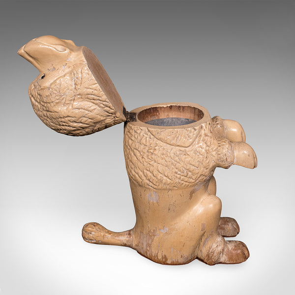 Antique Poodle Tobacco Jar, English, Fruitwood, Dog, Treen, Figural, Edwardian