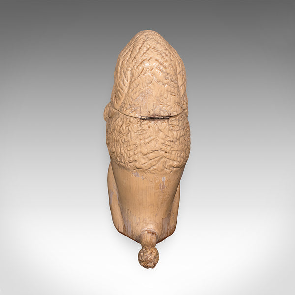 Antique Poodle Tobacco Jar, English, Fruitwood, Dog, Treen, Figural, Edwardian