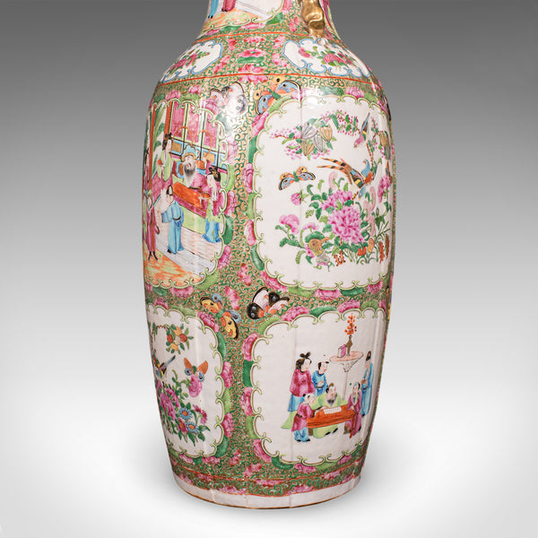 Tall Antique Famille Rose Vase, Chinese, Ceramic, Qing, Centrepiece, Victorian