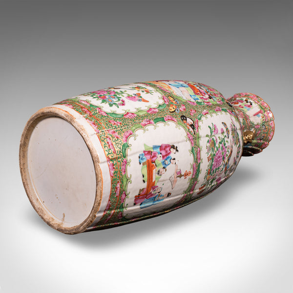 Tall Antique Famille Rose Vase, Chinese, Ceramic, Qing, Centrepiece, Victorian