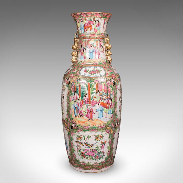 Tall Antique Famille Rose Vase, Chinese, Ceramic, Qing, Centrepiece, Victorian