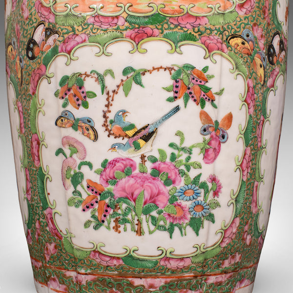 Tall Antique Famille Rose Vase, Chinese, Ceramic, Qing, Centrepiece, Victorian