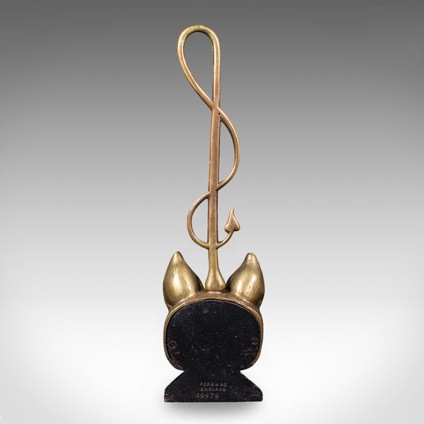 Antique Fox Head Doorstop, English, Brass, Country House Door Keeper, Circa 1920