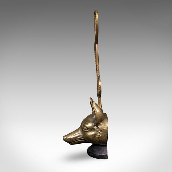 Antique Fox Head Doorstop, English, Brass, Country House Door Keeper, Circa 1920