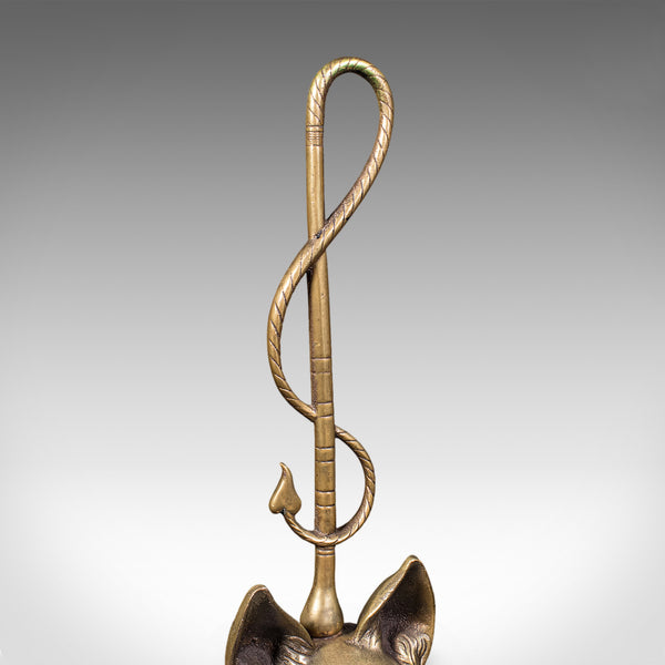 Antique Fox Head Doorstop, English, Brass, Country House Door Keeper, Circa 1920