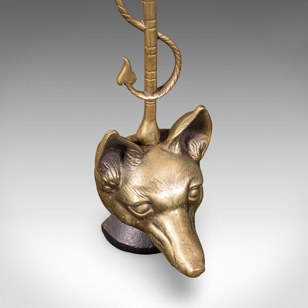Antique Fox Head Doorstop, English, Brass, Country House Door Keeper, Circa 1920