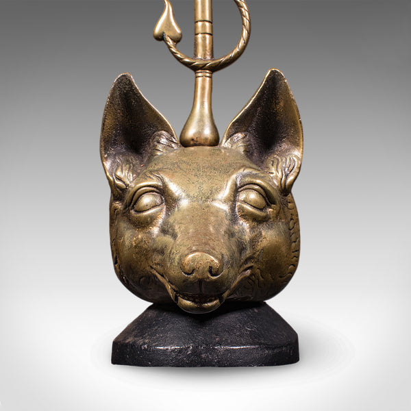 Antique Fox Head Doorstop, English, Brass, Country House Door Keeper, Circa 1920