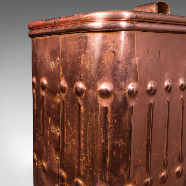 Vintage Dairyman's Cooler, English Copper, Milk, Ice Cream Cool Box, Mid Century