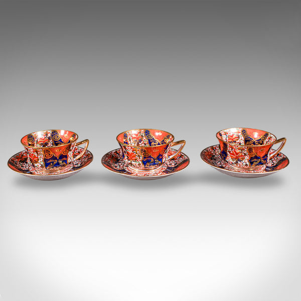 Antique 10 Person Afternoon Tea Service, English, Cup, Saucer, Bowl, Victorian