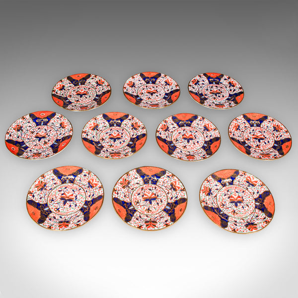 Antique 10 Person Afternoon Tea Service, English, Cup, Saucer, Bowl, Victorian