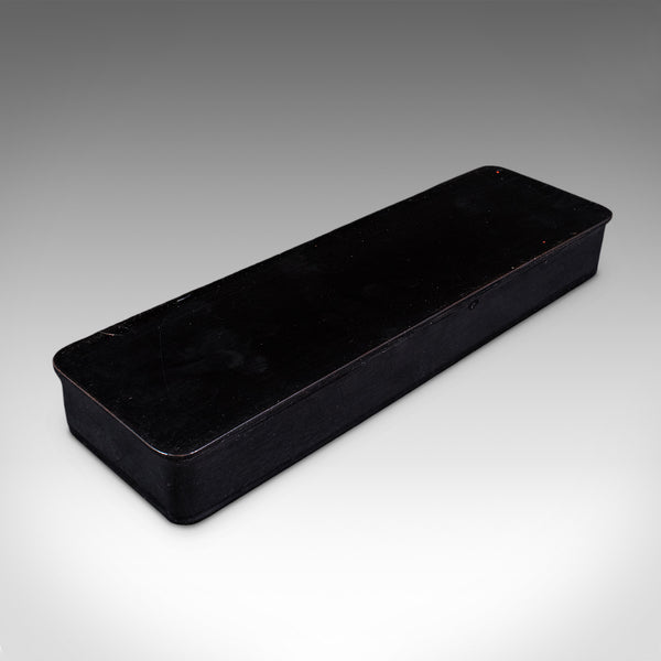 Vintage Japanned Pen Box, Japanese, Lacquer, Calligrapher's Quill Case, Art Deco