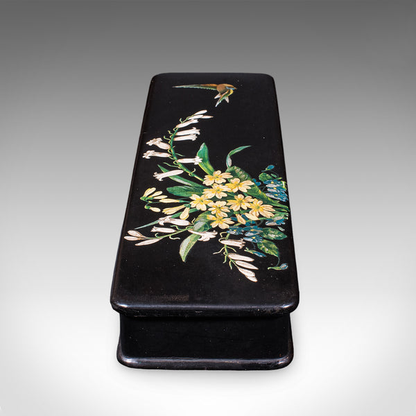 Vintage Japanned Pen Box, Japanese, Lacquer, Calligrapher's Quill Case, Art Deco