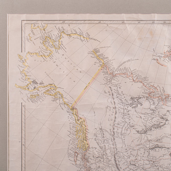 Vintage Map, British North America, Canadian, Reproduction, Framed Cartography
