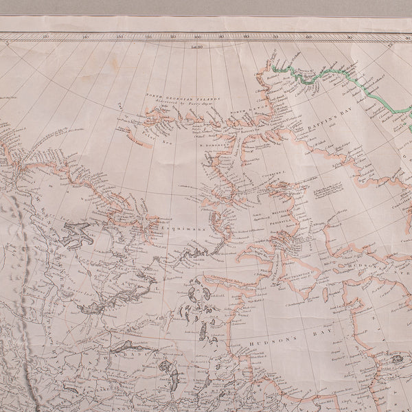 Vintage Map, British North America, Canadian, Reproduction, Framed Cartography