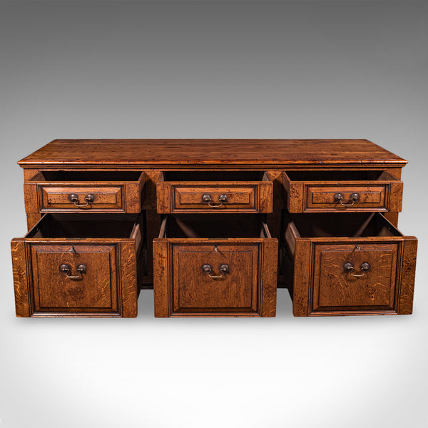 Large Vintage Country House Dresser Base, English, Oak, Georgian Revival, C.1980