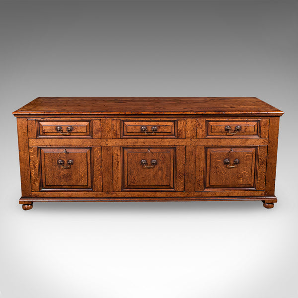 Large Vintage Country House Dresser Base, English, Oak, Georgian Revival, C.1980
